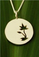 Filou Designs Sterling Silver Waterlily Medallion Cutout Necklace