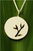 Filou Designs Sterling Silver Bamboo Medallion Cutout Necklace