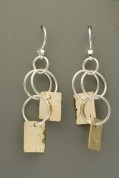 Lacy Sterling Silver Circles with Hammered Gold Filled Tags and 18 inch Box Chain