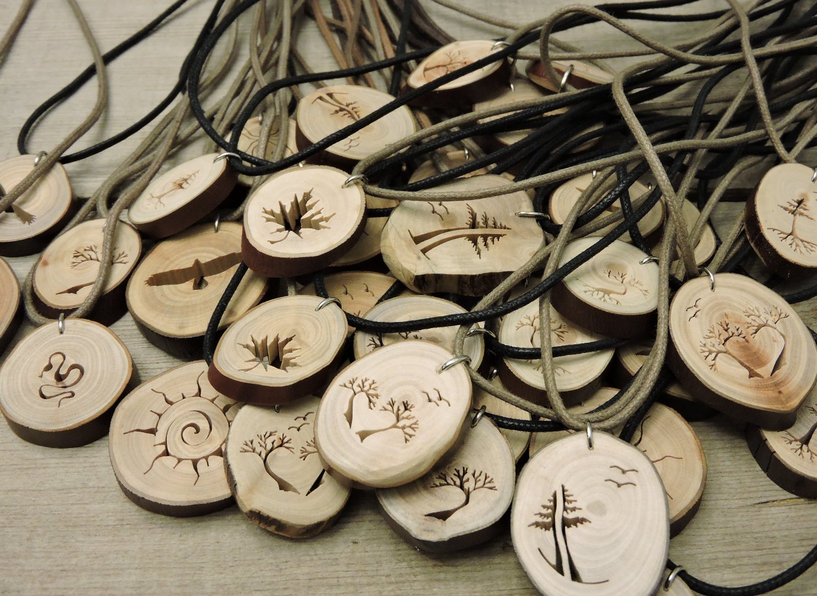 Rustic Wood Pendants Heartwood Gifts, Vancouver, Canada
